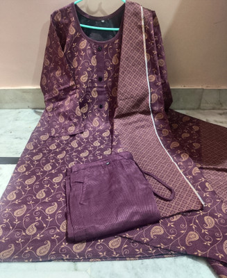 Threadart Printed Kurta, Trouser/Pant & Dupatta Set