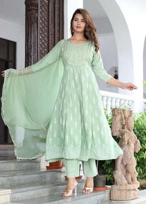 Octwin Printed Kurta, Palazzo & Dupatta Set