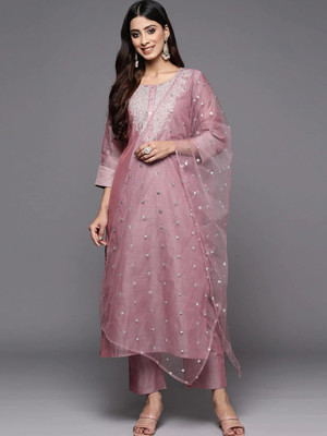 Tasrika Embroidered Kurta, Trouser/Pant & Dupatta Set