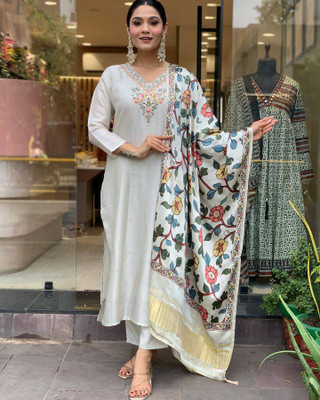 JD ENTERPRISE HUB Embroidered Kurta, Trouser/Pant & Dupatta Set