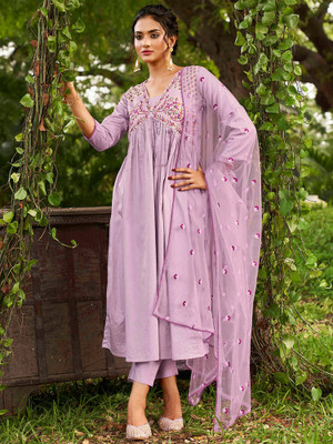 Trendmalls Embroidered Kurta, Trouser/Pant & Dupatta Set