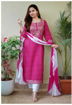 Solanky Embroidered Kurta, Trouser/Pant & Dupatta Set