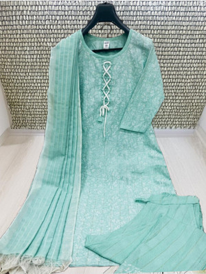 Tikkar Floral Print Kurta, Trouser/Pant & Dupatta Set