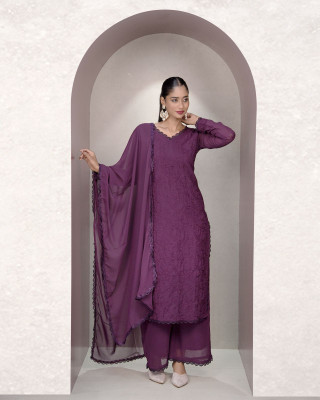 Angel western Embroidered Kurta, Trouser/Pant & Dupatta Set