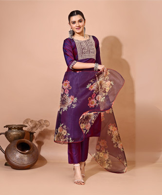 Naveera Fashion Printed Kurta, Trouser/Pant & Dupatta Set