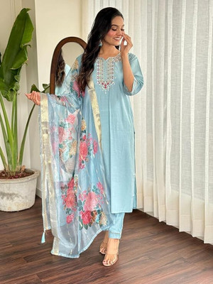 bajrang fashion Embroidered Kurta, Trouser/Pant & Dupatta Set