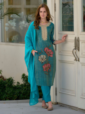 RADHEKRISHNA FASHIONABLES Embroidered Kurta, Salwar & Dupatta Set