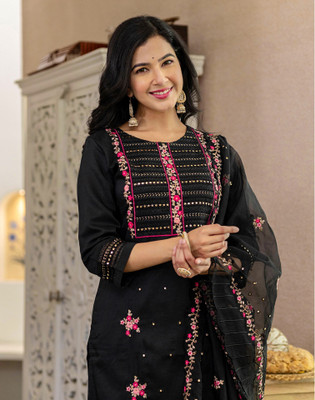 Skylee Embroidered Kurta, Trouser/Pant & Dupatta Set