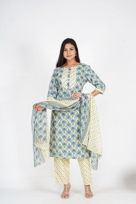 Kanchan's Creation Printed Kurta, Palazzo & Dupatta Set
