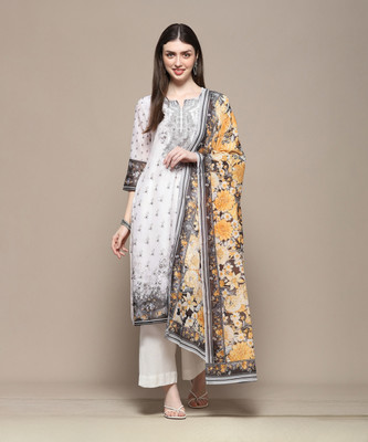BIBA Printed Kurta, Palazzo & Dupatta Set