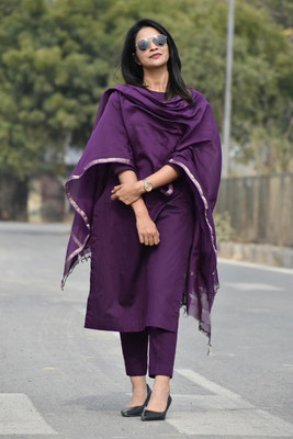 NoorFashion Solid Kurta, Trouser/Pant & Dupatta Set