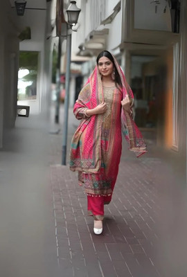 HBJ FASHION Printed Kurta, Trouser/Pant & Dupatta Set