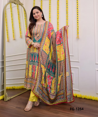 Fashion Galleria Embroidered, Printed, Floral Print Kurta, Trouser/Pant & Dupatta Set