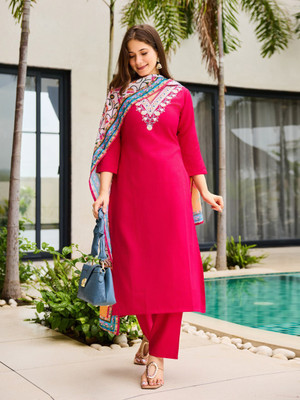 arma fab Embroidered Kurta, Trouser/Pant & Dupatta Set