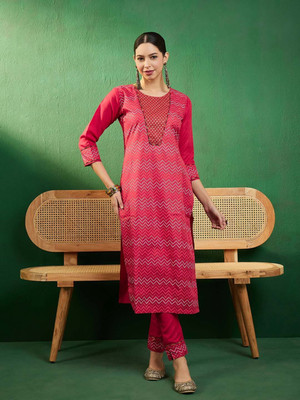 Sangria Self Design Kurta, Trouser/Pant & Dupatta Set