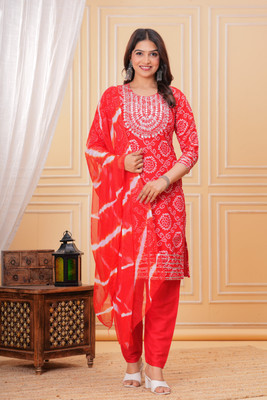 vakratunda Embroidered Kurta, Palazzo & Dupatta Set