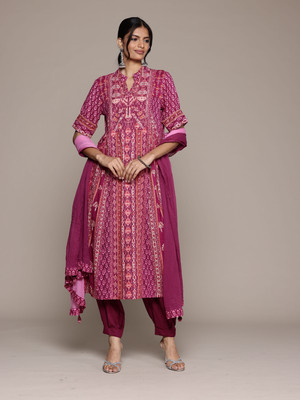 aarke Ritu Kumar Geometric Print Kurta, Trouser/Pant & Dupatta Set