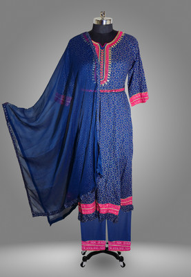 Velmora Self Design Kurta, Trouser/Pant & Dupatta Set