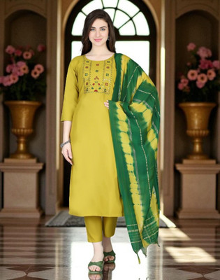 SoftTouch Embroidered Kurta, Trouser/Pant & Dupatta Set