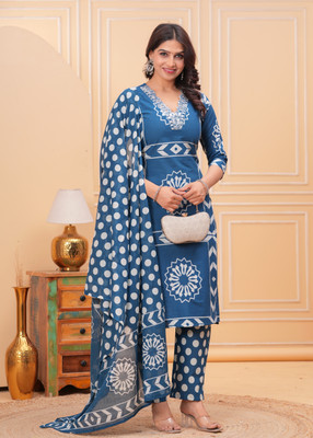 Affo Printed Kurta, Trouser/Pant & Dupatta Set