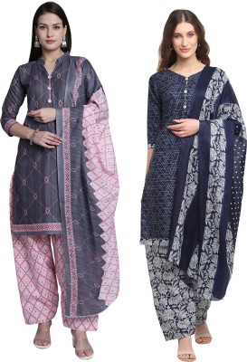 VihaanExim Printed Kurta, Patiala & Dupatta Set