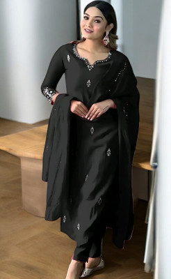 PERFACTCREATION Embroidered Kurta, Trouser/Pant & Dupatta Set