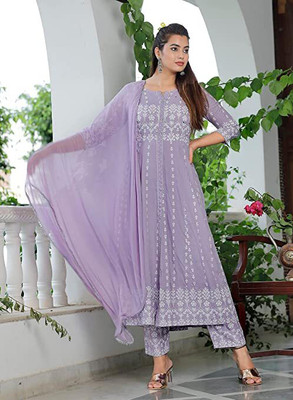 SHREE SHYAM TEXTILE Embroidered Kurta, Trouser/Pant & Dupatta Set
