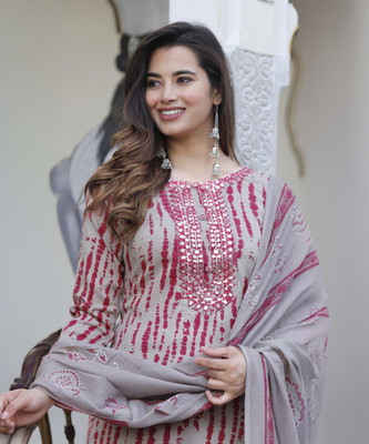 Naiwal Fashion Printed Kurta, Trouser/Pant & Dupatta Set