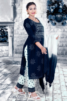 SABRANG MIX & MATCH Embroidered Kurta, Trouser/Pant & Dupatta Set