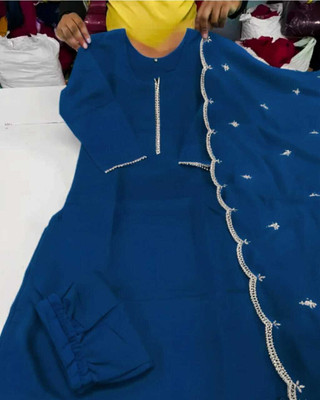 ROHEENI CREATION Solid Kurta, Trouser/Pant & Dupatta Set
