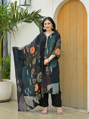 DIVENA Printed Kurta, Trouser/Pant & Dupatta Set