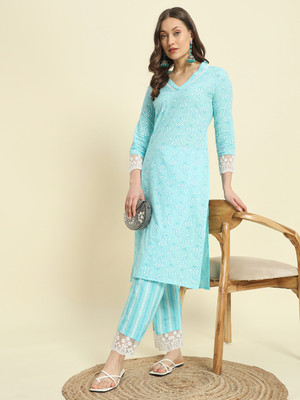 KBZ Printed Kurta, Palazzo & Dupatta Set