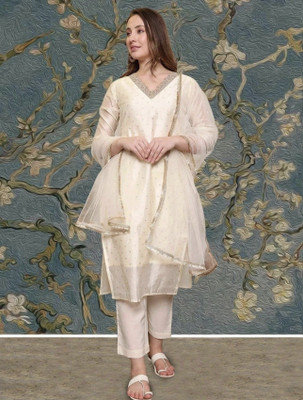 KHODAL TRENDZZ Embroidered Kurta, Trouser/Pant & Dupatta Set
