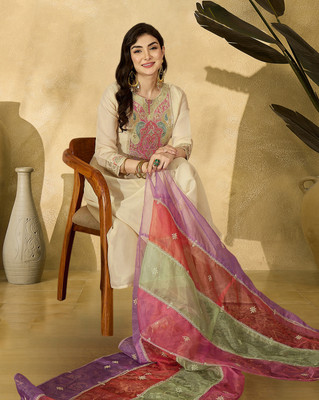 Kvsfab Printed Kurta, Trouser/Pant & Dupatta Set