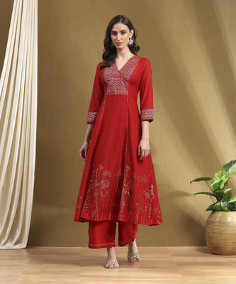 BIBA Printed Kurta, Palazzo & Dupatta Set