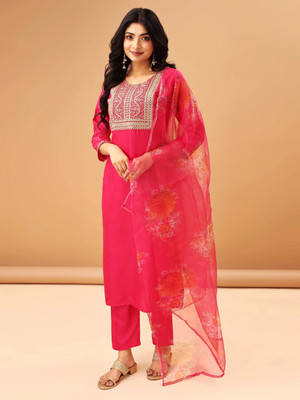 Tabahi Embroidered Kurta, Trouser/Pant & Dupatta Set