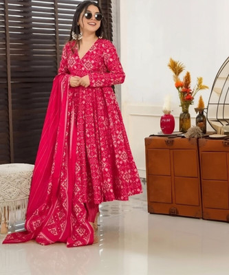 PRAVIK Floral Print Kurta, Trouser/Pant & Dupatta Set