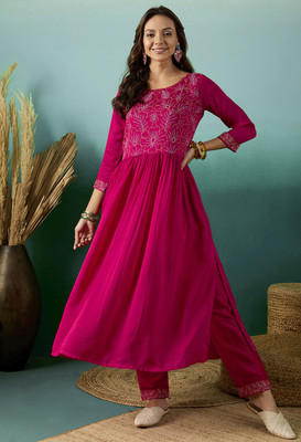 SheWill Embroidered Kurta, Trouser/Pant & Dupatta Set