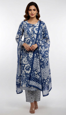 Nijam enterprise Floral Print Kurta, Palazzo & Dupatta Set