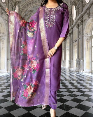 ROZRI Embroidered Kurta, Trouser/Pant & Dupatta Set