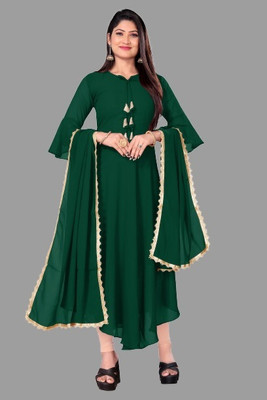 VSPCreation Solid Kurta, Salwar & Dupatta Set
