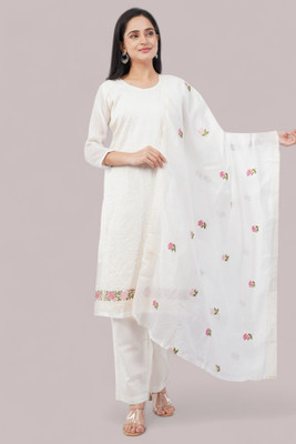 Eelika Embroidered Kurta, Trouser/Pant & Dupatta Set