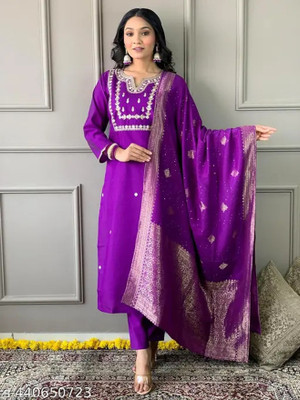 RANGTARA Embroidered Kurta, Trouser/Pant & Dupatta Set