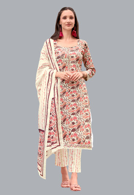 SHREE JEENMATA COLLECTION Printed Kurta, Churidar & Dupatta Set