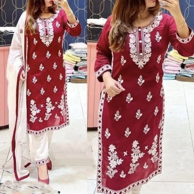 MITALCRIATION Embroidered Kurta, Trouser/Pant & Dupatta Set