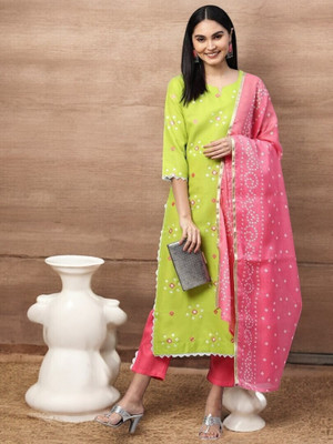 ORRIYA Self Design Kurta, Trouser/Pant & Dupatta Set