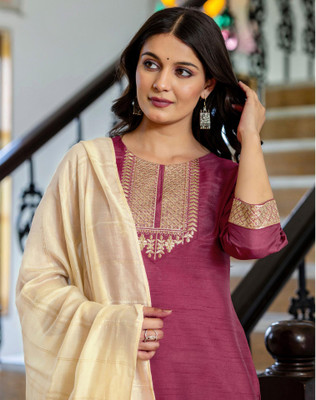 Tasrika Embroidered Kurta, Salwar & Dupatta Set