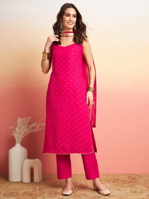 Sangria Embellished Kurta, Trouser/Pant & Dupatta Set