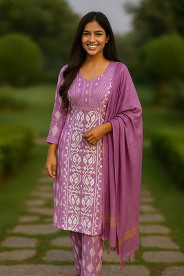 kings of md Embroidered Kurta, Trouser/Pant & Dupatta Set