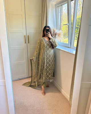 HAMOFY Embroidered Kurta, Trouser/Pant & Dupatta Set